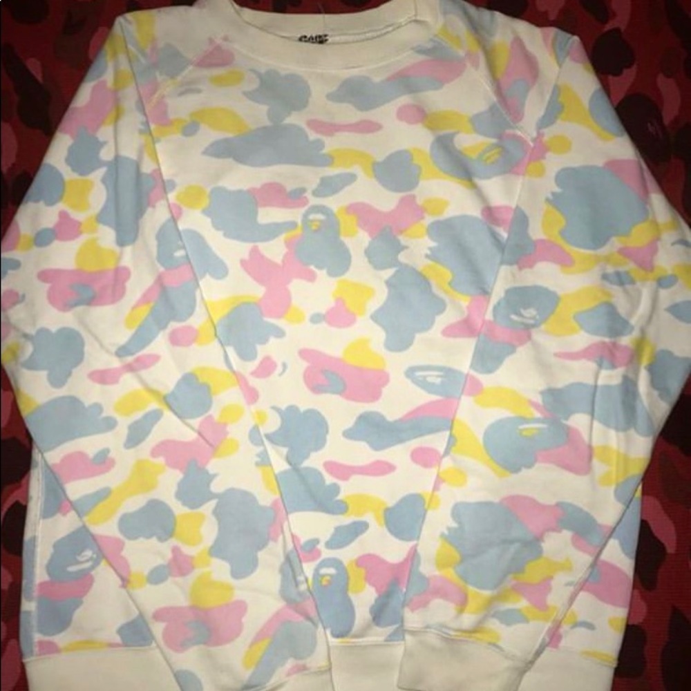 Bape cotton candy camo crewneck